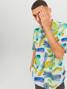 Jack & Jones Desenli Kısa Kollu Gömlek - Juan -Cloud Dancer - 12237959