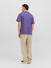 Jack & Jones Erkek Kabartma Logo Baskılı Tişört - Vesterbro -Twilight Purple - 12240121