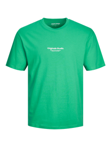 Jack & Jones Erkek Kabartma Logo Baskılı Tişört - Vesterbro -Holly Green - 12240121