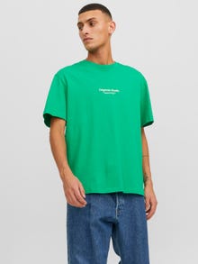 Jack & Jones Erkek Kabartma Logo Baskılı Tişört - Vesterbro -Holly Green - 12240121