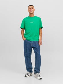 Jack & Jones Erkek Kabartma Logo Baskılı Tişört - Vesterbro -Holly Green - 12240121