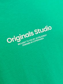 Jack & Jones Erkek Kabartma Logo Baskılı Tişört - Vesterbro -Holly Green - 12240121