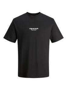Jack & Jones Erkek Kabartma Logo Baskılı Tişört - Vesterbro -Black - 12240121