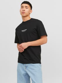 Jack & Jones Erkek Kabartma Logo Baskılı Tişört - Vesterbro -Black - 12240121