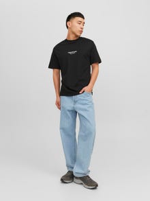 Jack & Jones Erkek Kabartma Logo Baskılı Tişört - Vesterbro -Black - 12240121