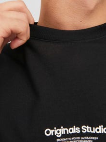 Jack & Jones Erkek Kabartma Logo Baskılı Tişört - Vesterbro -Black - 12240121