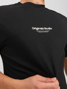Jack & Jones Erkek Kabartma Logo Baskılı Tişört - Vesterbro -Black - 12240121