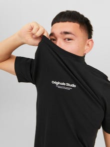 Jack & Jones Erkek Kabartma Logo Baskılı Tişört - Vesterbro -Black - 12240121