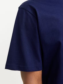 Jack & Jones Erkek Kabartma Logo Baskılı Tişört - Vesterbro -Ocean Cavern - 12240121