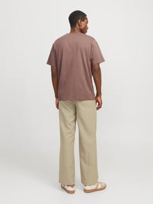 Jack & Jones Erkek Kabartma Logo Baskılı Tişört - Vesterbro -Deep Taupe - 12240121