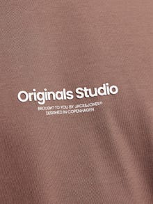 Jack & Jones Erkek Kabartma Logo Baskılı Tişört - Vesterbro -Deep Taupe - 12240121