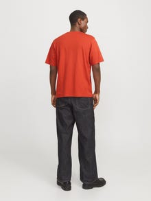 Jack & Jones Erkek Kabartma Logo Baskılı Tişört - Vesterbro -Summer Fig - 12240121