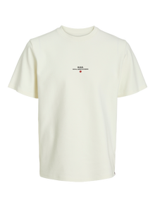 Jack & Jones Erkek RDD Göğüs Baskılı Tişört - Luca -Egret - 12243500