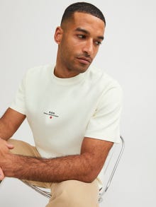 Jack & Jones Erkek RDD Göğüs Baskılı Tişört - Luca -Egret - 12243500