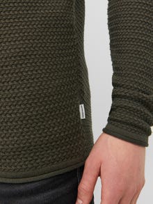 Jack & Jones Büyük Beden Pamuklu Bisiklet Yaka Kazak -Grape Leaf - 12244903