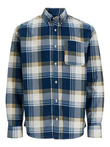 Jack & Jones Erkek Ekose Desenli Göğüs Cepli Gömlek - Blubrook -Titan - 12245503