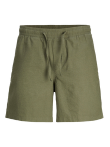 Jack & Jones Erkek Keten Karışımlı Jogger Şort - Jaiden -Dusty Olive - 12248629