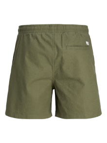 Jack & Jones Erkek Keten Karışımlı Jogger Şort - Jaiden -Dusty Olive - 12248629