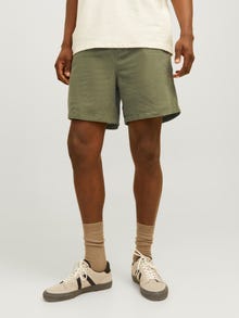 Jack & Jones Erkek Keten Karışımlı Jogger Şort - Jaiden -Dusty Olive - 12248629