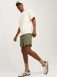 Jack & Jones Erkek Keten Karışımlı Jogger Şort - Jaiden -Dusty Olive - 12248629