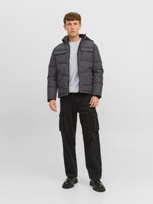Jack & Jones Erkek Bisiklet Yaka Tişört - Bradley -Light Grey Melange - 12249341