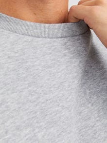 Jack & Jones Erkek Bisiklet Yaka Tişört - Bradley -Light Grey Melange - 12249341