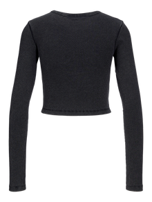 Jack & Jones Kadın Uzun Kollu Crop Tişört - Felıne -Black - 12249435
