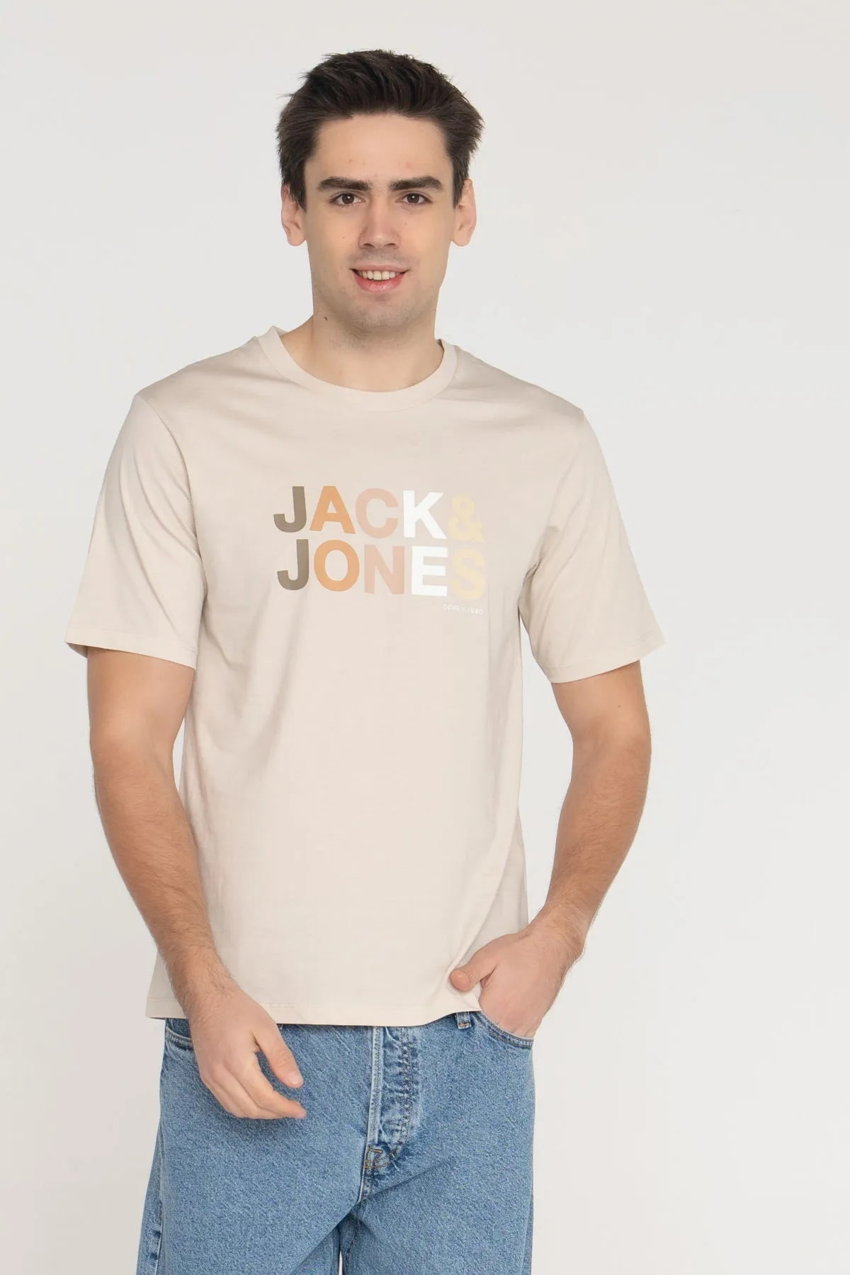 Jack & Jones Renk Geçişli Logo Baskılı Tişört - Forest -Moonbeam - 12249602