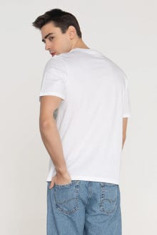 Jack & Jones Erkek Göğüs Logo Baskılı Tişört - Grow -White - 12249613