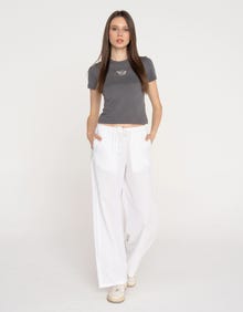 Jack & Jones Kadın Rahat Kalıp Keten Pantolon - Flora -White - 12249649