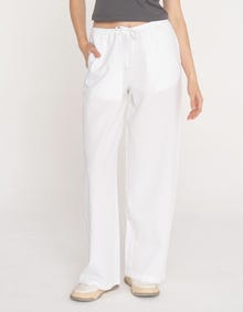 Jack & Jones Kadın Rahat Kalıp Keten Pantolon - Flora -White - 12249649