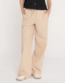 Jack & Jones Kadın Rahat Kalıp Keten Pantolon - Flora -Cement - 12249649