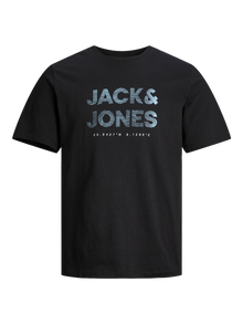 Jack & Jones Erkek Klasik Logo Baskılı Tişört - Year -Black - 12249665