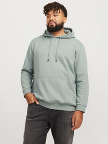 Jack & Jones Büyük Beden Kapüşonlu Sweatshırt - Bradley -Iceberg Green - 12250595