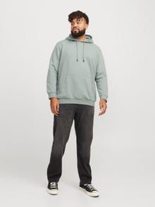 Jack & Jones Büyük Beden Kapüşonlu Sweatshırt - Bradley -Iceberg Green - 12250595