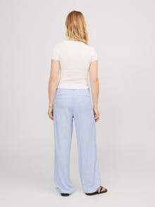 Jack & Jones Kadın Çizgili Rahat Kesim Keten Pantolon - Raya -Silver Lake Blue - 12251738