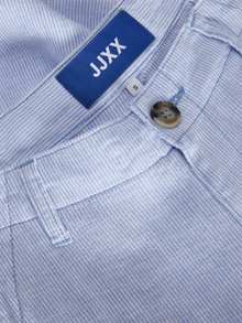 Jack & Jones Kadın Çizgili Rahat Kesim Keten Pantolon - Raya -Silver Lake Blue - 12251738