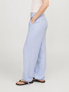 Jack & Jones Kadın Çizgili Rahat Kesim Keten Pantolon - Raya -Silver Lake Blue - 12251738