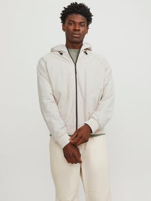 Jack & Jones Erkek Kapüşonlu Bomber Ceket - Track -Moonbeam - 12252910
