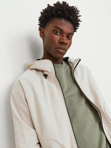 Jack & Jones Erkek Kapüşonlu Bomber Ceket - Track -Moonbeam - 12252910