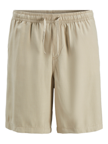Jack & Jones Erkek Beli Lastikli Düz Renk Chino Şort - Karl Aaron -Fields Of Rye - 12253026