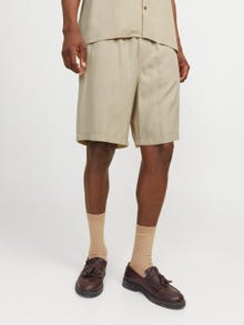 Jack & Jones Erkek Beli Lastikli Düz Renk Chino Şort - Karl Aaron -Fields Of Rye - 12253026