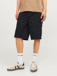 Jack & Jones Erkek Rahat Kesim Kargo Şort - Cole -Black - 12253222