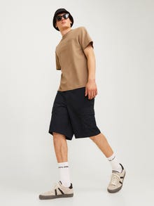 Jack & Jones Erkek Rahat Kesim Kargo Şort - Cole -Black - 12253222