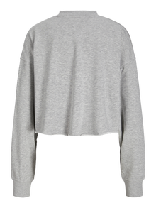 Jack & Jones Rahat Kalıp Bisiklet Yaka Sweatshirt -Light Grey Melange - 12253287