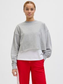 Jack & Jones Rahat Kalıp Bisiklet Yaka Sweatshirt -Light Grey Melange - 12253287