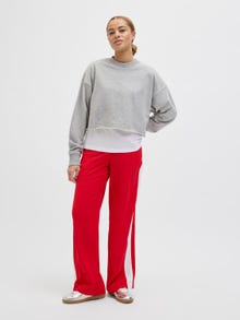 Jack & Jones Rahat Kalıp Bisiklet Yaka Sweatshirt -Light Grey Melange - 12253287