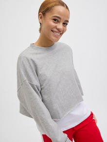Jack & Jones Rahat Kalıp Bisiklet Yaka Sweatshirt -Light Grey Melange - 12253287