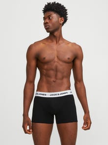 Jack & Jones Erkek Logolu Beli Lastikli 5'li Boxer Paketi - Solid -Black - 12254366