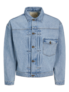 Jack & Jones Erkek Rüzgara Dayanıklı Denım Ceket - Brent 453 -Blue Denim - 12254367